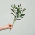 thumbnail image 2 of Paquete de 5 ramas de olivo, plantas artificiales, tallos verdes, hojas de olivo, frutas falsas, plantas de seda, 2 of 5