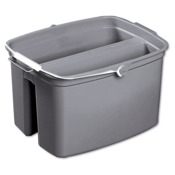 Rubbermaid 261700GRAY Double Pail Cleaning Buckets, 17-Quarts, Gray