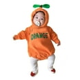 thumbnail image 4 of WIBACKER Infant Fruit Romper Sweatshirt Fancy Costume Outfit Hooded Jumpsuit for Halloween Xmas Gift - Orange, 4 of 11