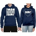 thumbnail image 2 of Wild Bobby, The Man Behind Shirt His and Hers Matching Couples Hoodie, Navy, Mens L-Womens M, 2 of 3