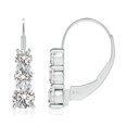thumbnail image 1 of Angara Natural Diamond Earrings - Round Diamond Three Stone Leverback Earrings in Platinum for Women, 1 of 8