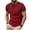 Red, variant on Men's Short Sleeve Golf Shirts Performance Pique Band Collar Tennis Tops Breathable Lightweight Regular Fit 2-Button Athletic Casual Summer Vacation Activewear
