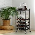 thumbnail image 5 of 16 Bottles Free Standing Wine Rack with 9 Glass Holders for Kitchen, Dining Room, Living Room, 5 of 5