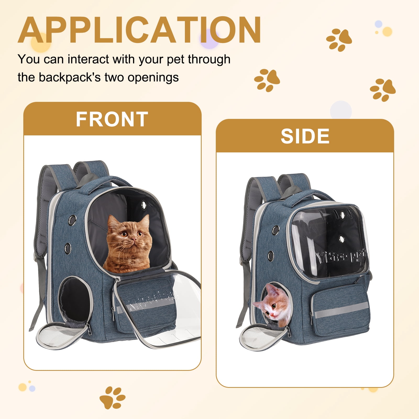 Uxcell Pet Portable Travel Backpack for Small Dog with Transparent Cover, Blue