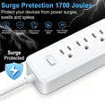 thumbnail image 2 of Lefree Surge Protector Power Strip with 4-Foot Extension Cord - 6 Outlet for Indoor/Office Use, White, 2Pack, 2 of 5