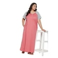 thumbnail image 3 of Oussum Women Nightdress Loungewear Dress Short Sleeve Long Sleepwear with Pockets, 3 of 8