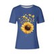thumbnail image 4 of Tops de Ajuste Suelto para las Mujeres Sudadera Casual Impresa Manga Corta Cuello Redondo Superior, Poliéster, 4 of 4