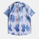 thumbnail image 2 of Camisas Para Hombre Slim Fit Camisa de solapa de solapa suelta de verano para hombre con solapa estampada con tinte de corbata (Blue, L), 2 of 7