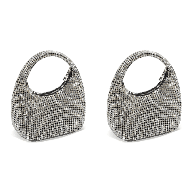 Bolsos Brillantes para Mujer Bolso Versátil Con Diamantes Imitación Cartera (plata)