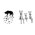 thumbnail image 1 of Reloj colgante de gato con conejo silencioso, figura familiar, movimiento silencioso, escultura analógica sin para sala de estar,, 1 of 8