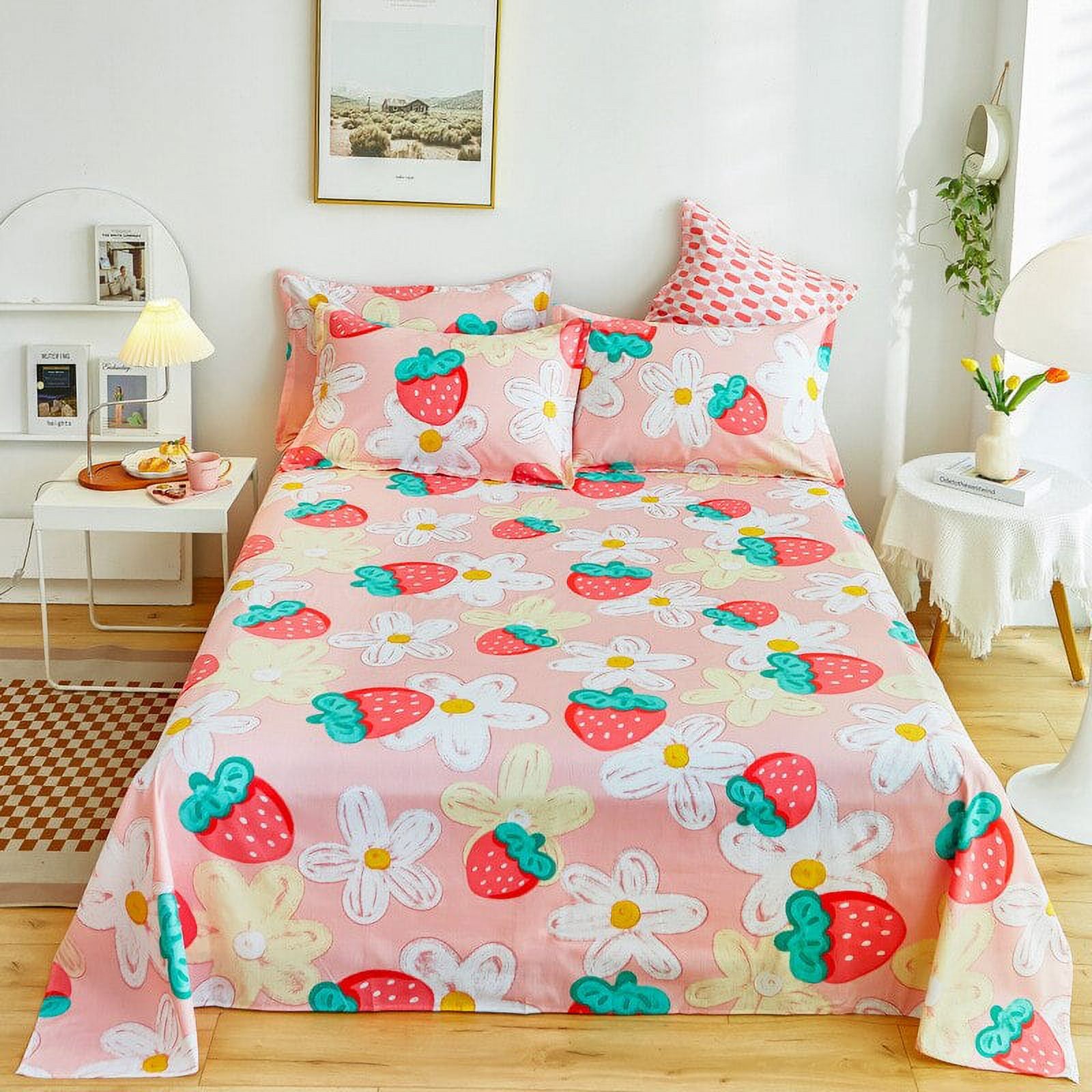 ACMDL Pure Cotton Flat Sheets for Bed Soft Skin-friendly Cartoon Print ...