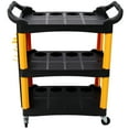 thumbnail image 6 of 3 Tier Rolling Auto Detail Cart With Wheels,Car Wash Organizer Cart with Panel and Hook,Heavy Duty Utility Cart for Detailers Garage,Workshop,Repair Shop,Storage Tool,300 LBS Capacity,Yellow+Black, 6 of 7
