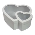 thumbnail image 4 of Caja de regalo con forma de corazón y tapa, embalaje floral decorativo de cartón. Blanco, 4 of 9