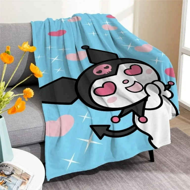 New Kawaii Sanrio Flannel Blanket Kuromi Hello Kitty Office Lunch