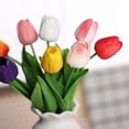 thumbnail image 3 of 30 Pcs Multicolor Fake Tulips for tion, Real Touch PU Faux Tulips Flowers Arrangement Artificial Plants Indoor for Home Decor Wedding Mother's Day Spring Easter tions, 3 of 5