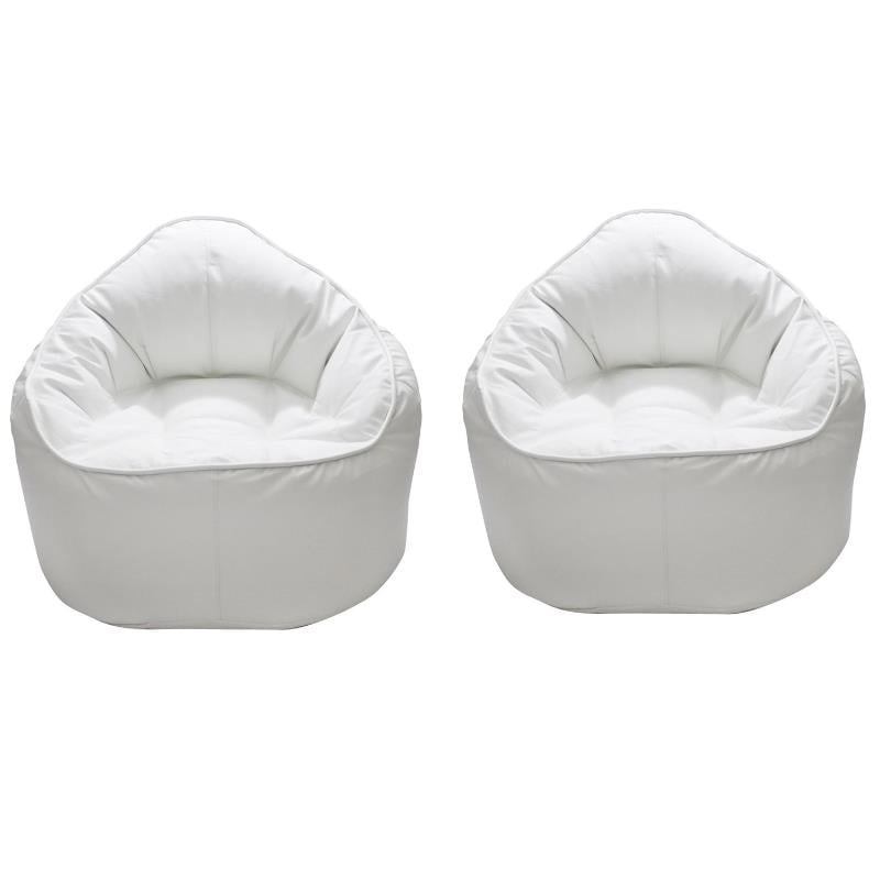 (Set of 2) Modern Bean Bag Chair in White Walmart Canada