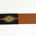 thumbnail image 3 of BE BAR H EQUINE Western Genuine Leather Men And Women Brown Belt Embroidered Black & Light Green, 3 of 4