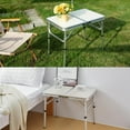 thumbnail image 3 of Folding Camp Table, Adjustable Height Small Folding Table with Mesh Layer, 24''L x16''W Camping Table for Outdoor Camp Picnic Beach, 3 of 9