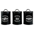 thumbnail image 1 of Contenedor para café, té y azúcar, organizador de comedor, contenedores de almacenamiento, tarro de hojalata Negro, 1 of 8