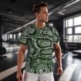 thumbnail image 3 of Wukai Green Snakeskin Print Men's Short-Sleeved Mesh T-Shirt,Quick-Dry Short Sleeve Workout T-Shirt-X-Small, 3 of 8