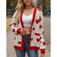 thumbnail image 3 of Valentine's Day Cardigans for Women Cute Heart Printed V-Neck Button Down Cardigan Sweaters with Pockets Shermie, 3 of 5