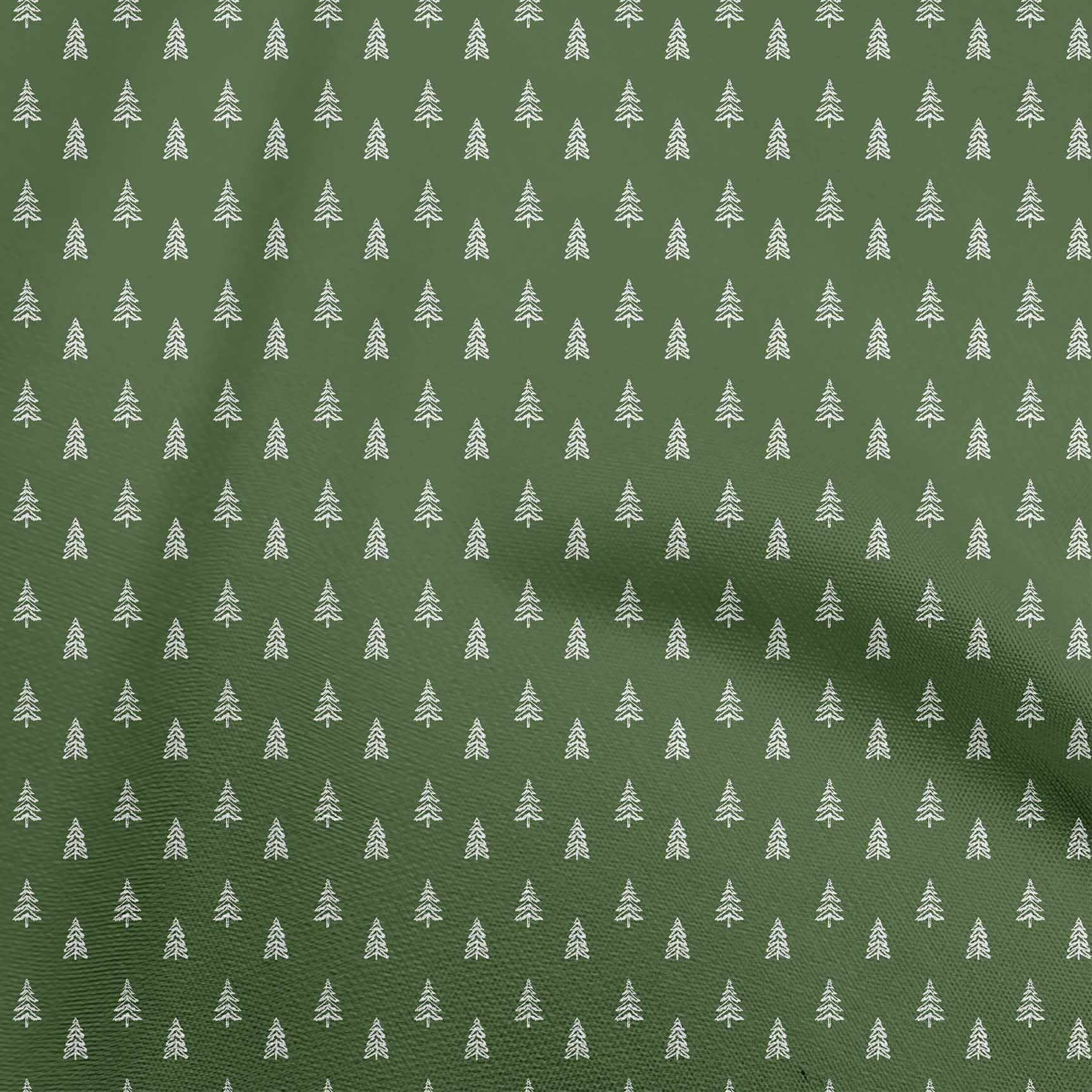 oneOone Cotton Poplin Green Fabric Christmas Sewing Fabric By The Yard Printed Diy Clothing Sewing Supplies 42 Inch Wide