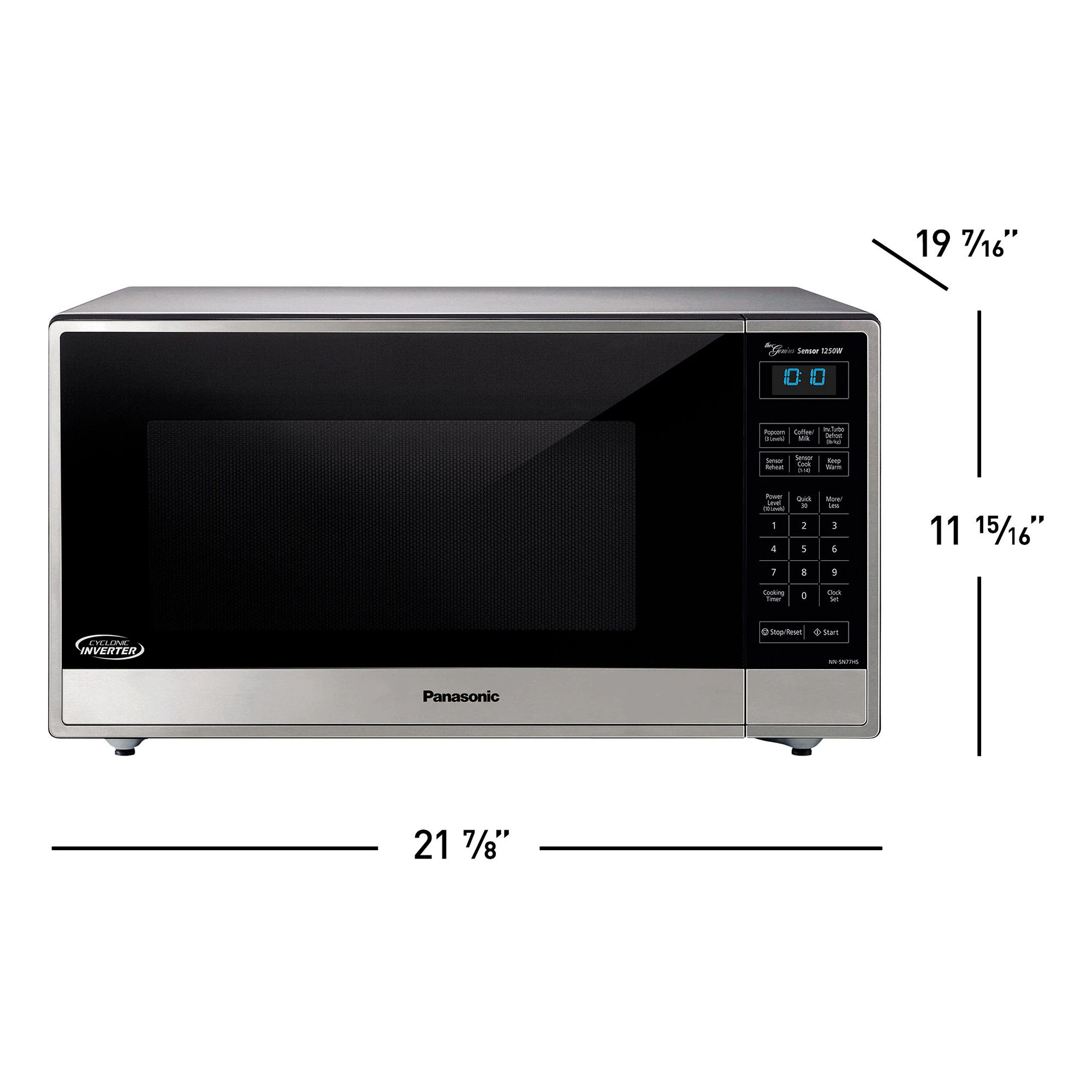 Panasonic 1250 Watt Sn77hs Microwave With Cyclonic Inverter Stainless Steel/silver Official Site