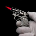 thumbnail image 1 of Red Flame Windproof Jet Lighter - Mini Gun Design Refillable Butane Lighter Keychain, Personalized Men's Gift, 1 of 5