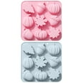 thumbnail image 2 of Sunjoy Tech - Molde de silicona para fondant de Halloween (2 unidades), diseño de calabaza 3D, piña, hoja de arce, antiadherente, reutilizable, 9 rejillas, para galletas de chocolate, decoración de, 2 of 8