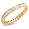 thumbnail image 2 of Eternity Baguette Band Ring Yellow Tone CZ 925 Sterling Silver Size 10, 2 of 2
