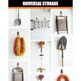 thumbnail image 7 of 7.3'' Heavy Duty Garage Hooks, 4 Pack Wall Mount Garage Storage Hooks for Hanging Bike, Ladder, Tools - 100LB Load Capacity, Triple-Welded, PVC Coated (Black), 7 of 7
