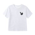 thumbnail image 4 of YAYUBA Toddler Tshirts Boys 2t Round Neck Letter Graphic Printed Back To School Shirt Loose Soft Tunic Blouse Preppy Boys' Tops, Tees & Shirts, 10-11Years, White, 4 of 5
