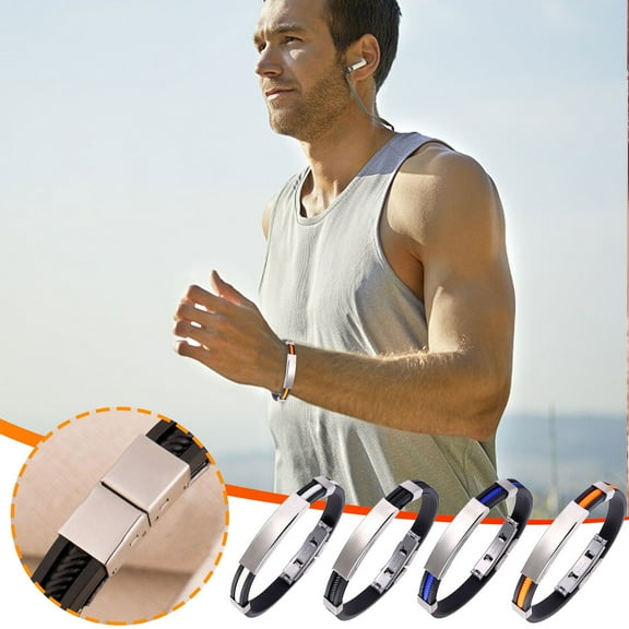 Weloille Titanium Anion Silica Gel Lymphatic Detumescence Exercise Wrist Strap, This bracelet can increase the metabolism of carbohydrate, reduce stress, and help sleep patterns and mood.