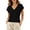 Black, variant on Kingdiese Womens Casual And Fashionable V Neck Front Sleeve Short Sleeved T Shirt For Women Women T Shirts Loose, Size XXL