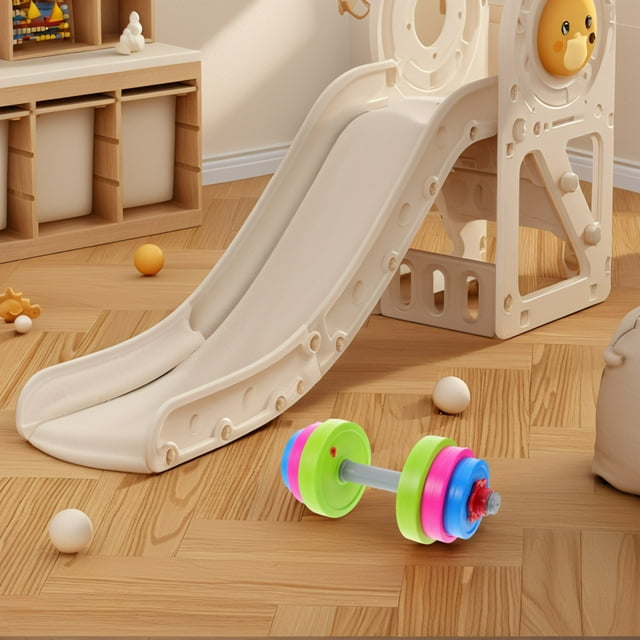 DEEPCRAFF 1 Set Kids Gym Equipment Dumbbell Shape Adjustable Weight Pretend Play Exercise Home Use