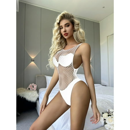 Generic Sexy Lingerie Sexy Fishnet Clothes See-through Fishnet Bikini Sheath Three-Point Mesh Stockings Mesh