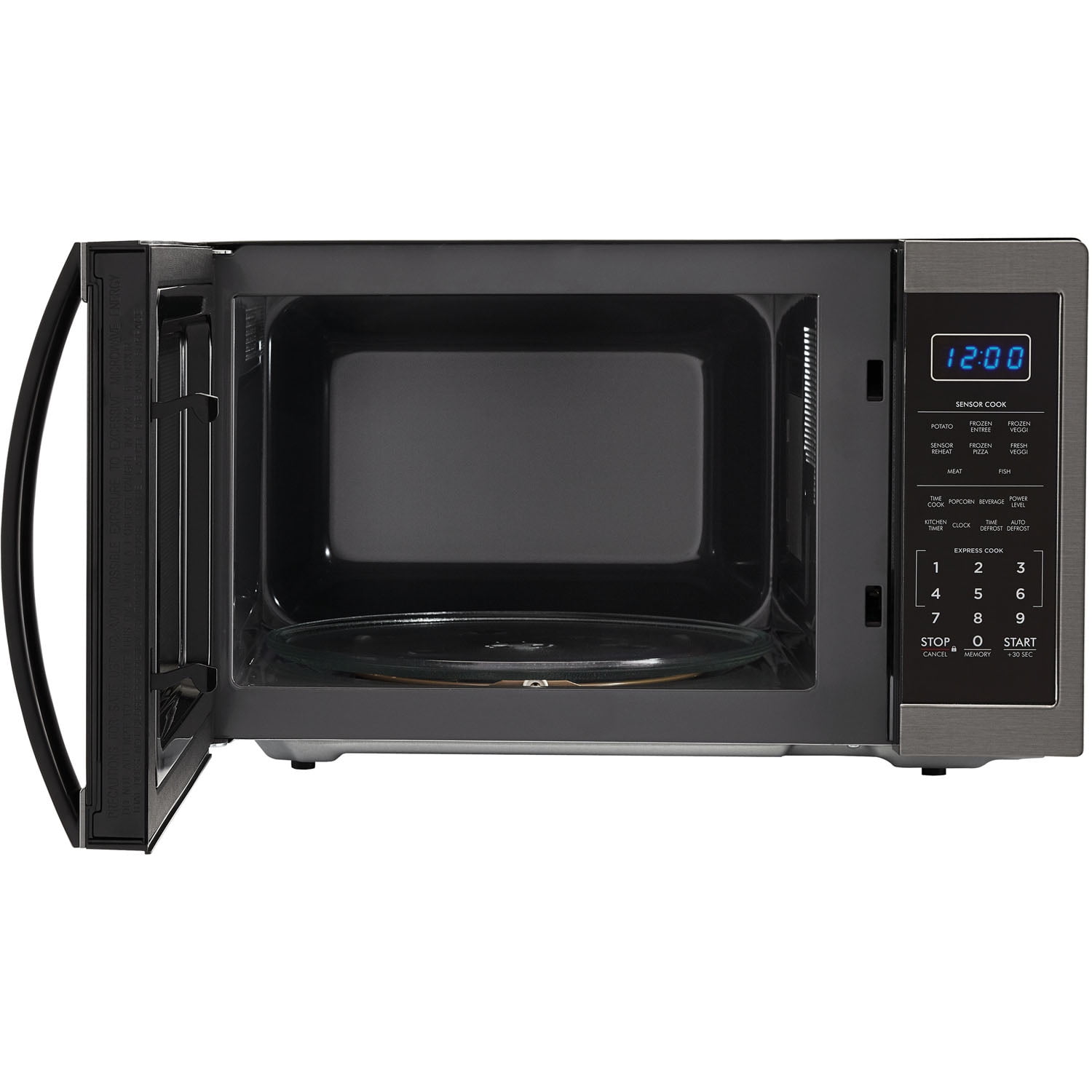 Sharp Carousel 1.4 Cu. Ft. 1100W Countertop Microwave Oven in Black Stainless Steel