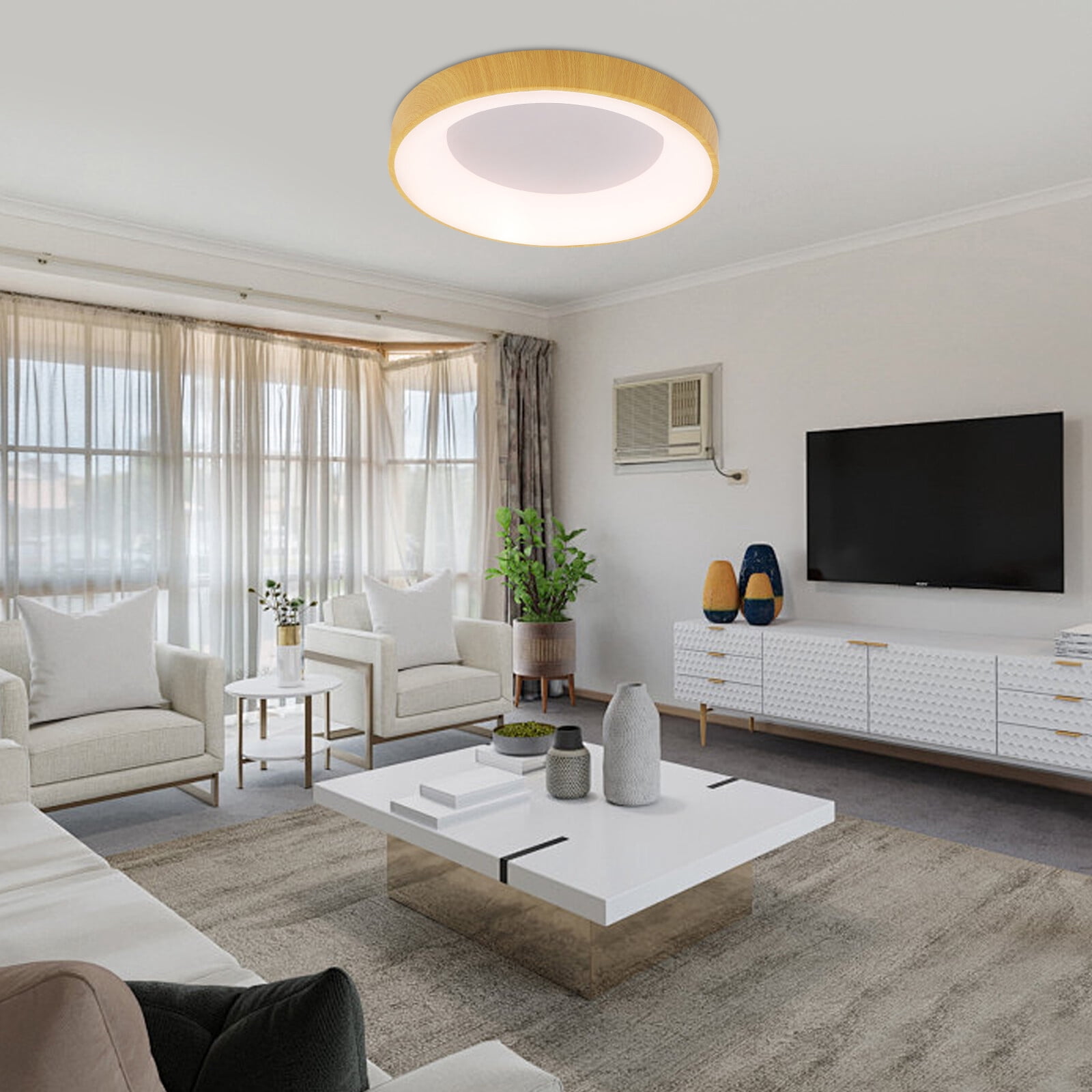 36W Round Ceiling Light Fixture LED Ceiling Light Minimalist Round Ceiling Lamp Dimmable Lighting Fixture