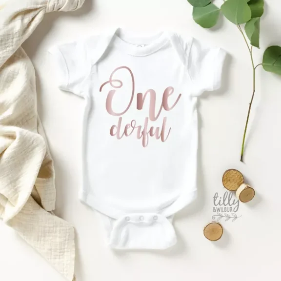 Onederful 1St Birthday Bodysuit, Girls First Birthday, Cake Smash Outfit, I Am 1 Cute Baby Onesie, Baby Bodysuit Lat 4424 Cute Baby Onesie, BABY BODYSUIT LAT 4424