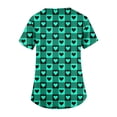 thumbnail image 5 of Cute Scrub Tops Stretchy Short Sleeve V Neck Cartoon Print Pattern Nursing Working Uniform Caregiver Top Green 4XL, 5 of 5