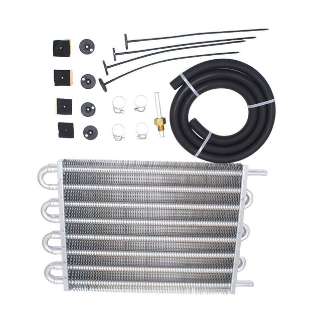 Enfriador de transmisión,Accesorios para enfriadores de aceite de transmisión de servicio pesado,26,Piezas de aluminio para motor con peso bruto vehicular (GVW) de 000 lb con tubo