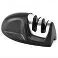 thumbnail image 3 of Afilador de cuchillos de 2 etapas - Negro - Afiladores grueso y fino - Compacto para un fácil almacenamiento - Base antideslizante - Mango de goma de agarre suave - Recto y dentado, 3 of 5