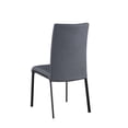 thumbnail image 6 of Milan Amanda 5-piece Steel and Faux Leather Extendable Dining Set in Clear/Black, 6 of 17