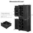 thumbnail image 2 of Harper & Bright Designs Farmhouse Kitchen Pantry Cabinet with Shelves and Door, Freestanding Cupboard Storage Cabinet with 2 Drawers and 3 Pull Out Cabinet Organizers, Black, 2 of 17