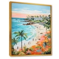 thumbnail image 2 of Designart "Coastal Beach Scene Paradise in Pastel Colors II" Coastal Framed Wall Art - Coastal Pink Coastal Beach Entryway Framed Wall Art Print, 2 of 6