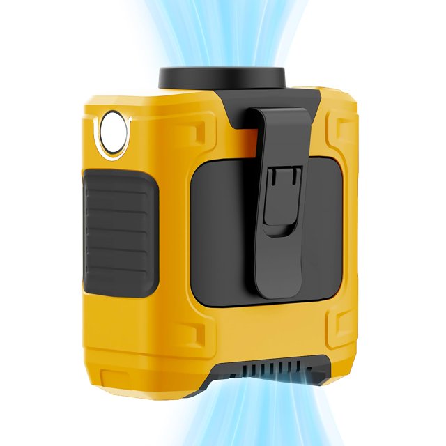 Ventilador de cintura portátil LOUISWARE de 10000 mAh, recargable, amarillo