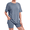 Blue gray, variant on Pajamas for Women Set Soft Lounge Sets for Women 2 Piece Short Sleeve Leopard Print Top and Stretch Lounge Shorts with Side Pocket, Dark Grey, M