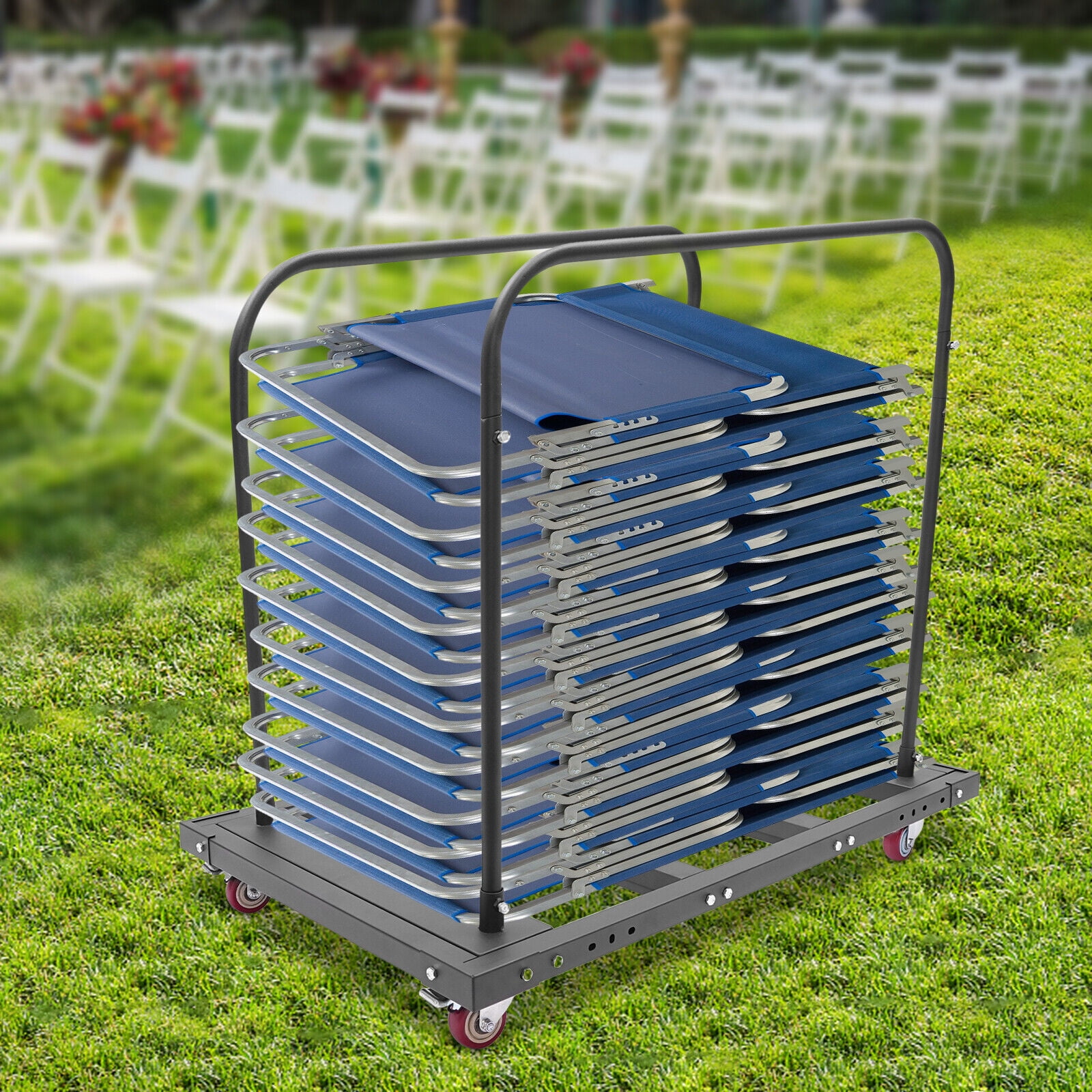 Miumaeov Rectangular Folding Table Cart Folding Table Trolley Dolly Cart For 10Pcs Folding Desk