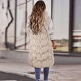 thumbnail image 4 of Womens Puffer Vest Sleeveless Hooded Long Quilted Vests Zip Up Lightweight Puffy Winter Jackets Gilet with Pockets, 4 of 6