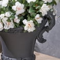 thumbnail image 5 of Delphine Urn Planter Black Magnesium Oxide Roman Style with Drainage Hole Indoor Outdoor Multi-Purpose Faux-Stone Planter No Assembly, 5 of 8